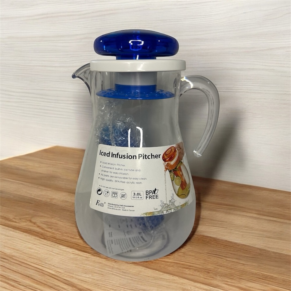 Blue and Clear Iced Infusion Pitcher